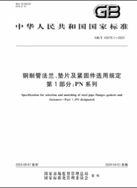 鋼制管法蘭、墊片及緊固件選用規(guī)定 第1部分：PN系列國標/T 43079.1-2023