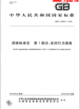 團(tuán)體標(biāo)準(zhǔn)化 第1部分：良好行為指南國(guó)標(biāo)/T 20004.1-2016
